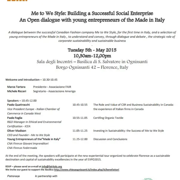 Copertina: Me to We Style: Building a Successful Social Enterprise